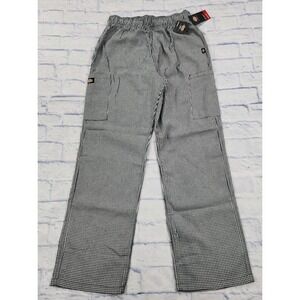Dickies Chef Pants UNISEX SIZE M Black White Houndstooth Pockets